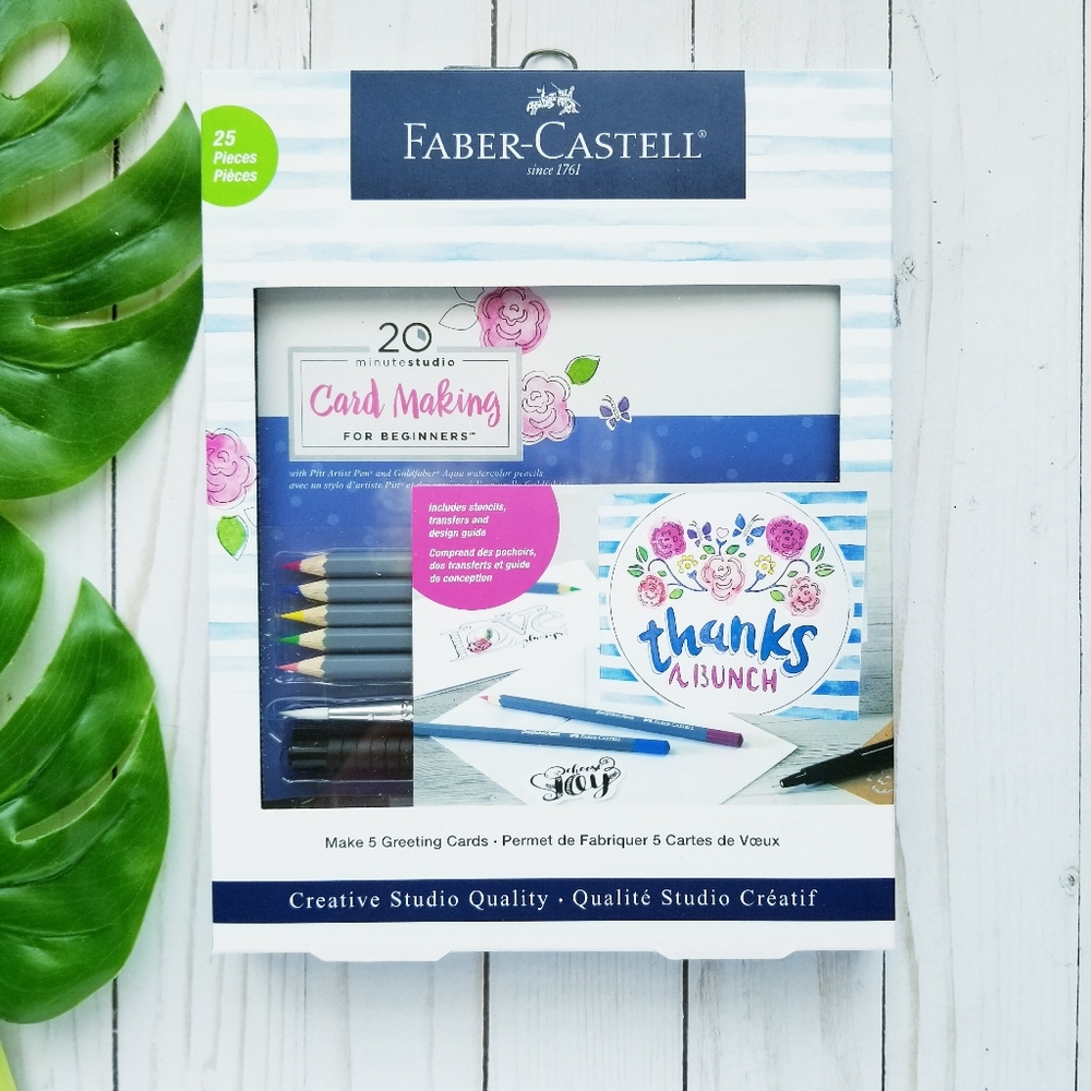 NEW!  Faber-Castell 20 Minute Studio Card Making Kit For Beginners 25 Pi…